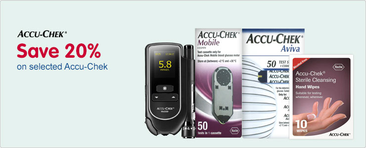 Save twenty percent on selected Accu-Chek 